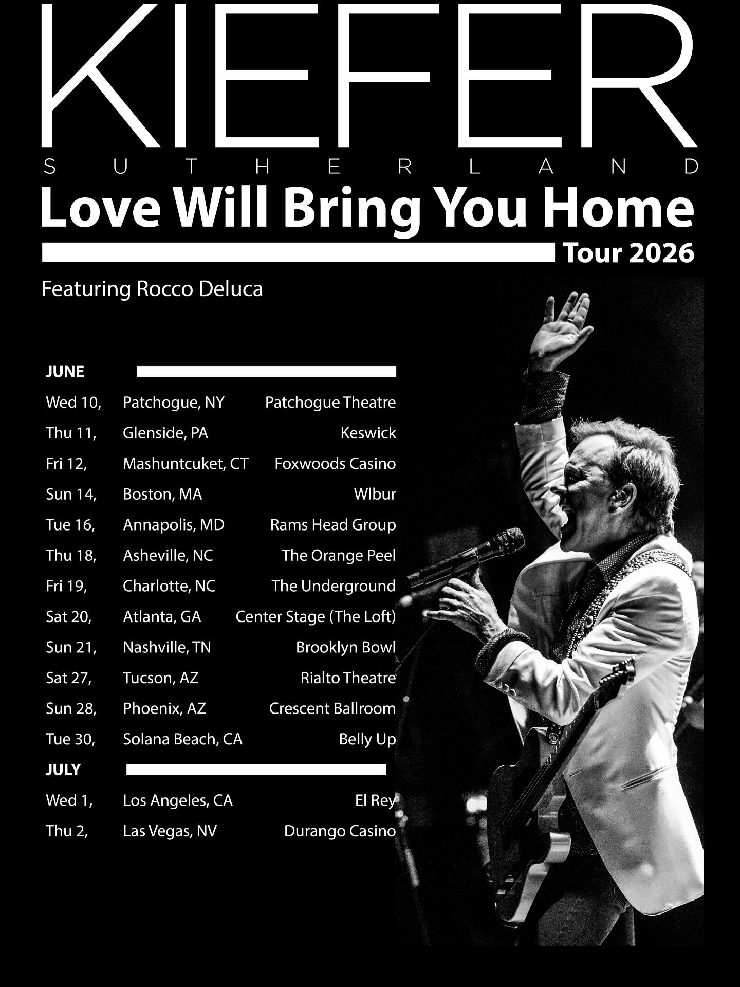 Rocco Deluca Love Will Bring You Home Tour Poster 2026